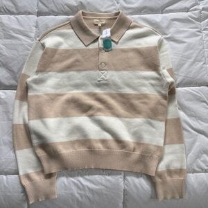 New Striped Henley Sweater